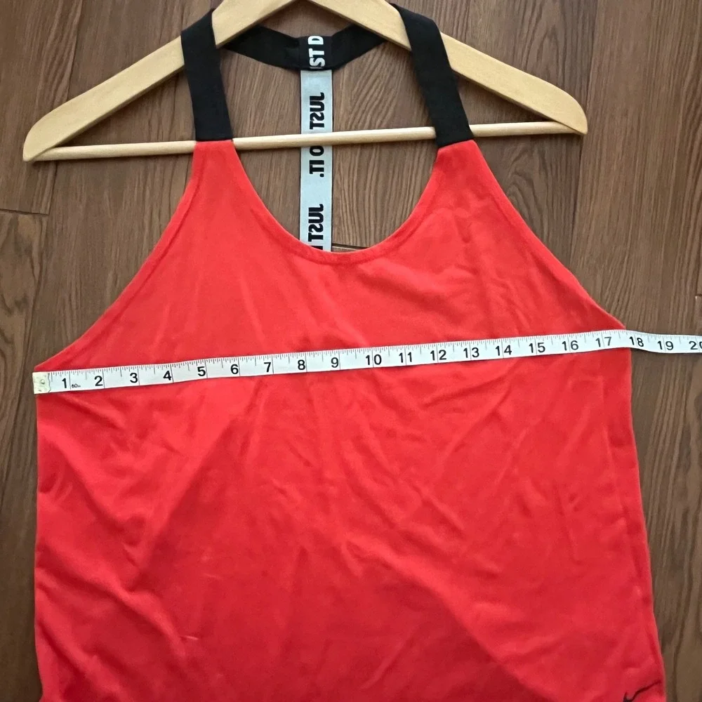 Nike Dri-FIT Just Do It Racerback Tank Top Pink Coral Loose Fit Womens Medium
